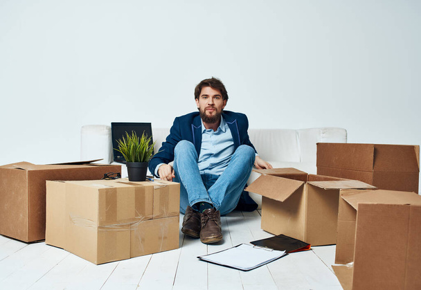 man office packing things moving new job professional - Photo, Image