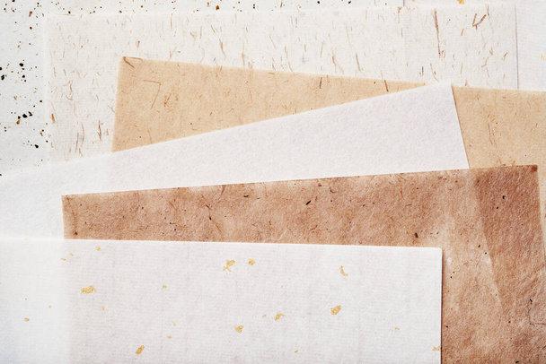 Stack of different handmade paper - Photo, Image
