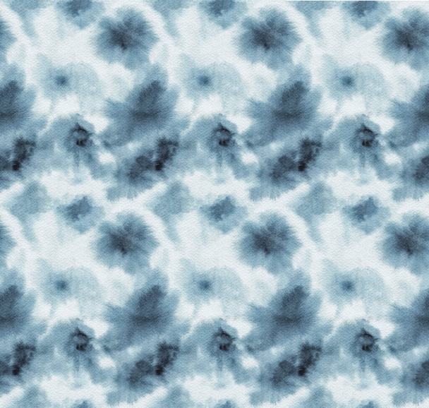 Acuarela azul marino Tie Dye efecto patrón sin costura. Textura abstracta dibujada a mano del océano para la tela, textil, papel pintado y otros. - Foto, imagen