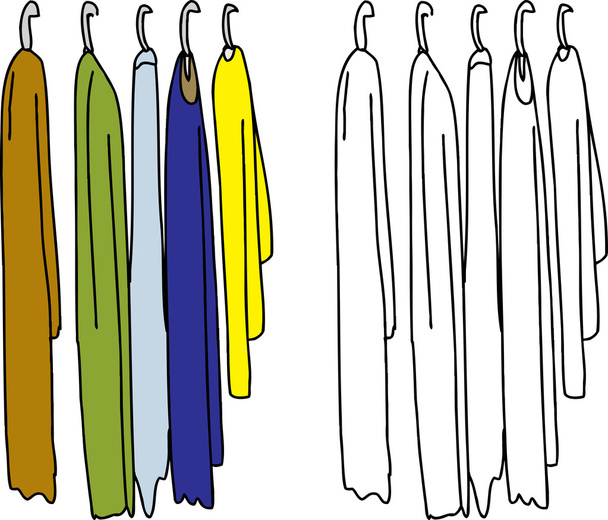 Clothing on Hangers - Vector, Image