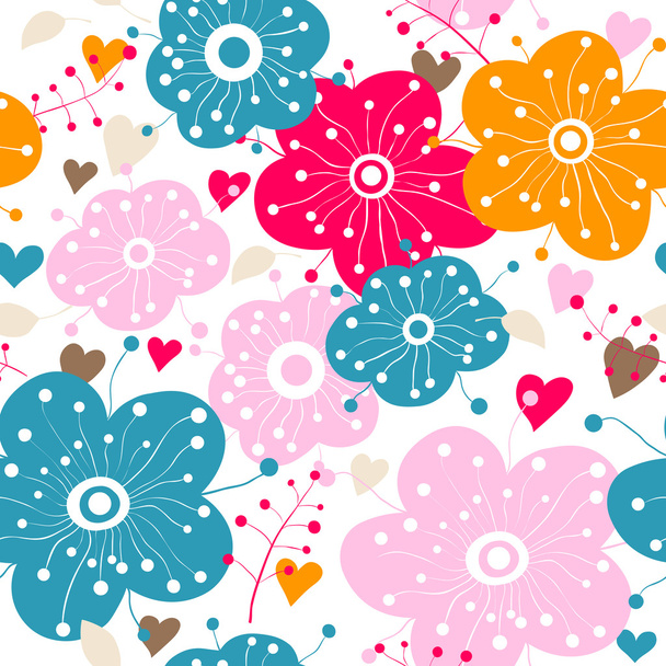 Seamless flowers - Vector, Image