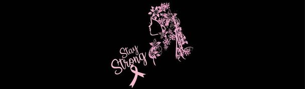 Internationaler Frauentag, internationaler Tag des Brustkrebsbewusstseins - Vektor, Bild