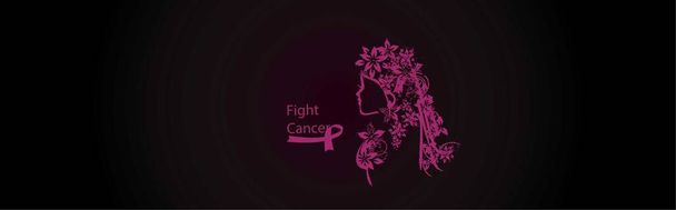 Internationaler Frauentag, internationaler Tag des Brustkrebsbewusstseins - Vektor, Bild