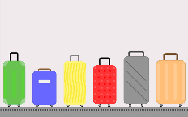 Equipaje de viaje, bolsas de viaje.Tiempo para viajar - Vector, imagen