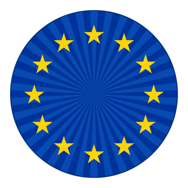 europe flag with stars in blue circle - Vektori, kuva