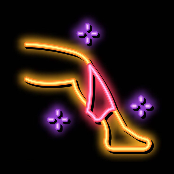 láb sima bőr neon fény jel vektor. Ragyogó fényes ikon láb sima bőr jele. átlátszó szimbólum illusztráció - Vektor, kép
