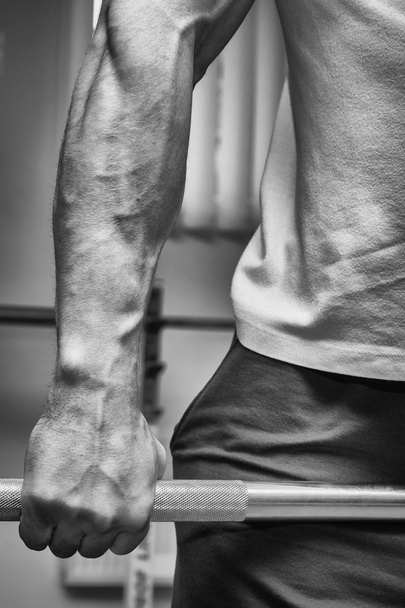 Hand holding barbell - Photo, Image