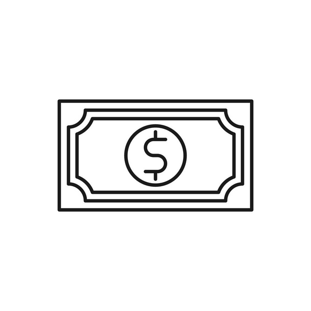 Para ikonu Vektör İllüstrasyonu. Ödeme, Finans, Para ve Ticaret Şirketi için Dolar Para ikonu vektör tasarımı konsepti. Web sitesi, sembol, simge, imza, Uygulama UI için para nakit vektör düz tasarım - Vektör, Görsel