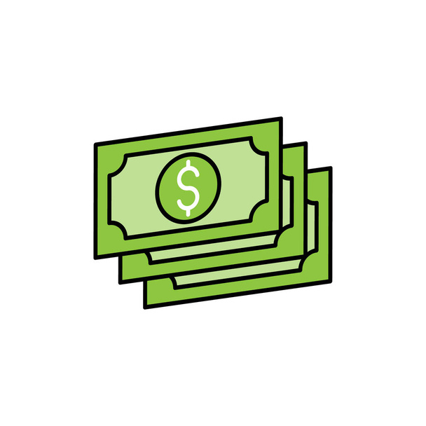 Money icon Vector Illustration. Dollar Money icon vector design concept for Payment, Finance, Currency and Trading Business. Money cash vector icon flat design for website, symbol, icon, sign, App UI - Vector, Image