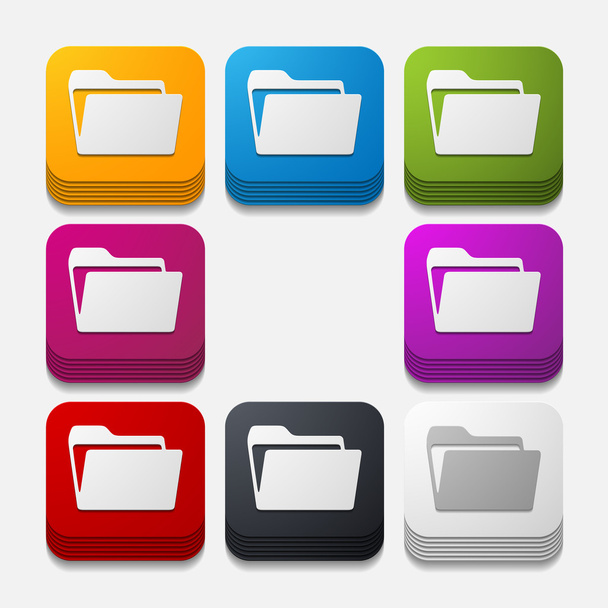 square button: folder - Vettoriali, immagini