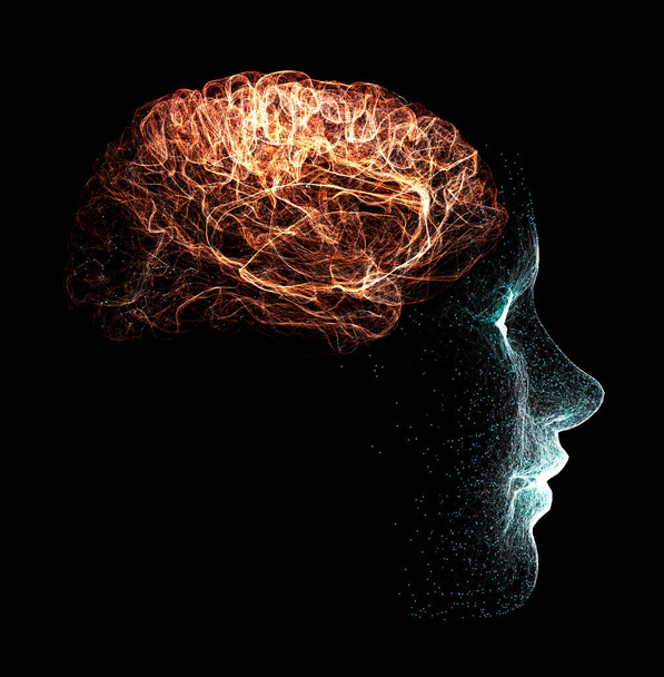 Beynin nasıl çalıştığını. Sinapslar ve nöronlar. Bağlantılar. Beyninle, uyarıcılarınla ve fikirlerinle ilgilen. Dejeneratif hastalıklar, Parkinson ve Alzheimer. 3d hazırlayıcı - Fotoğraf, Görsel