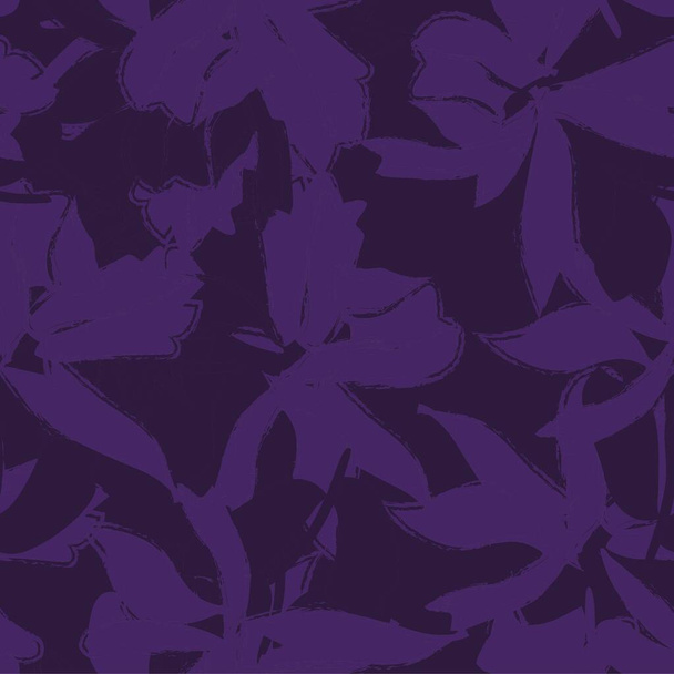 Purple Floral brush strokes seamless pattern background for fashion prints, graphics, backgrounds and crafts - Vector, Image