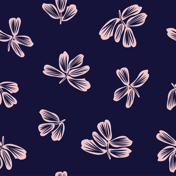 Pink and Navy Floral brush strokes seamless pattern background for fashion prints, graphics, backgrounds and crafts - Vektor, Bild