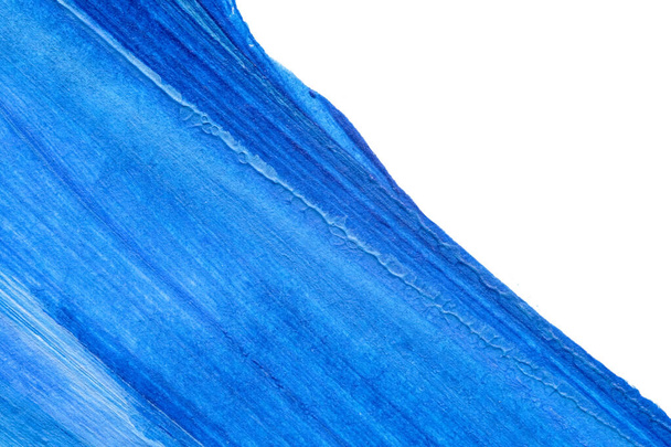 abstrakti sininen akryyli maalaus väri rakenne valkoisella paperilla tausta käyttämällä rorschach mustetahra menetelmällä. - Valokuva, kuva
