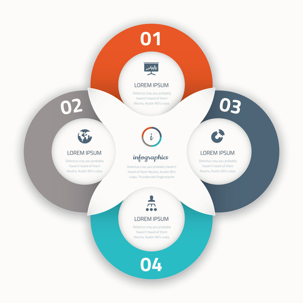 Moderno cuatro opciones de vectores de infografía iconos de plantilla de negocio
 - Vector, Imagen