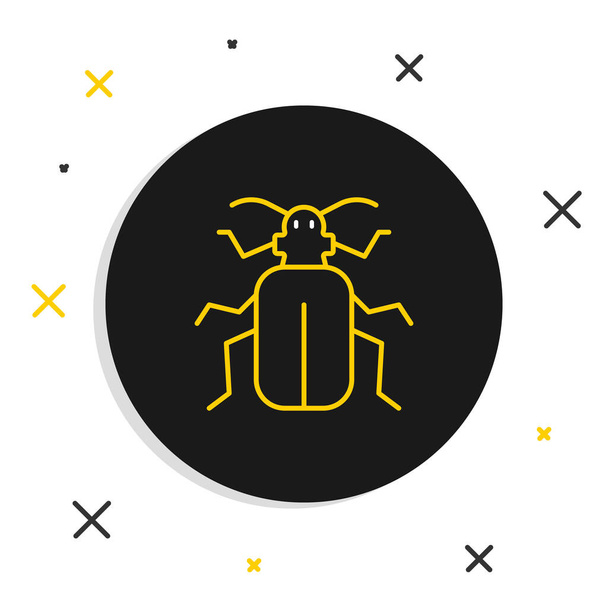 Icona dello scarabeo Line Chafer isolata su sfondo bianco. Concetto di contorno colorato. Vettore - Vettoriali, immagini