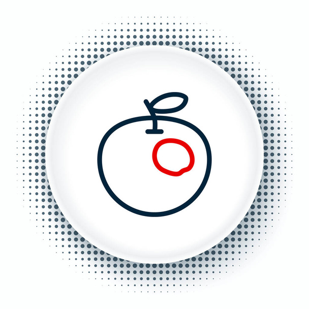 Linka Geneticky modifikované jablko ikona izolované na bílém pozadí. Ovoce z GMO. Barevný koncept. Vektor - Vektor, obrázek