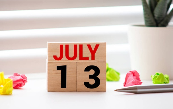July 13, Save the date with number cube design for background - Foto, Imagen