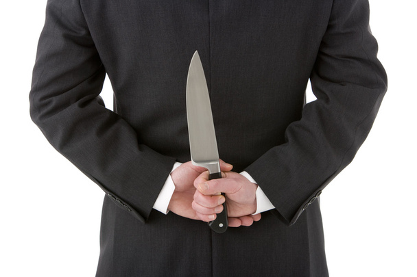 Businessman Holding Knife Behind His Back - Φωτογραφία, εικόνα