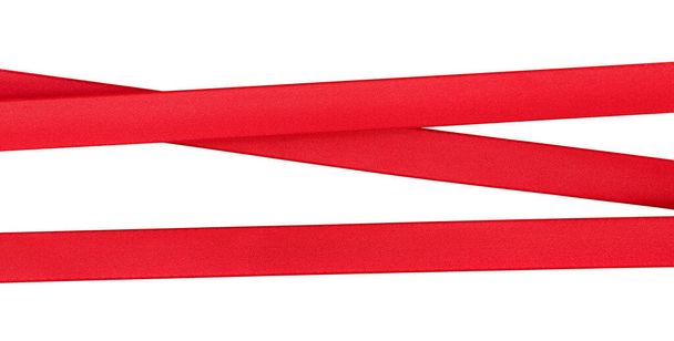 red ribbons on white isolated background - Photo, Image