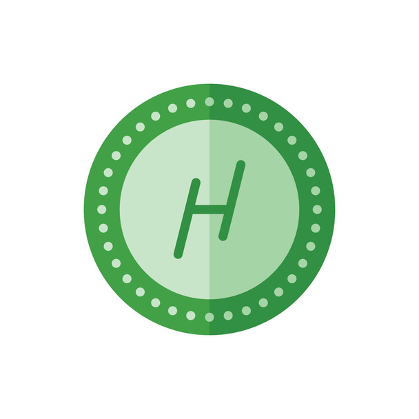 Hedgetrade, Coin Flat Icon Logo Illustration Vector Isolated. Bitcoin, Cryptocurrency, and Mining Icon-Set. Suitable for Web Design, Logo, App, and Upscale Your Business. - Vektor, kép