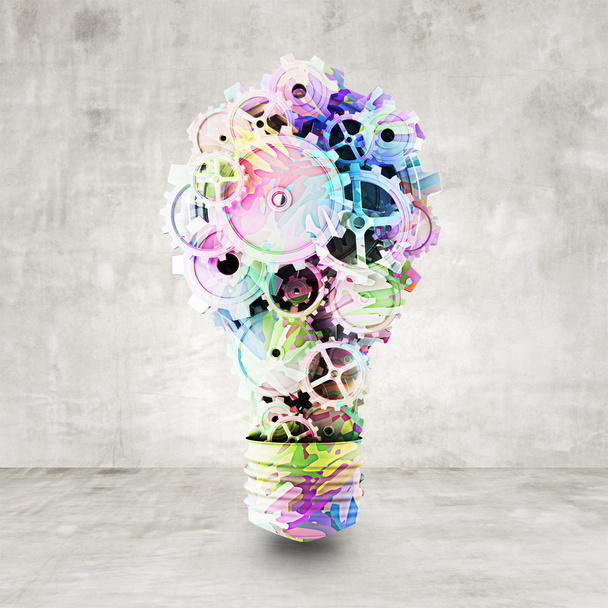 bulb in form color gears - Фото, изображение