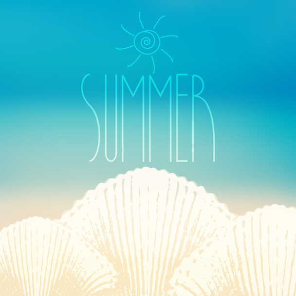 Vecteur fond d'été avec océan et coquillage
 - Vecteur, image