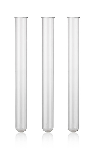 Тестові труби ізольовані на білому. Лабораторний скляний посуд
 - Фото, зображення