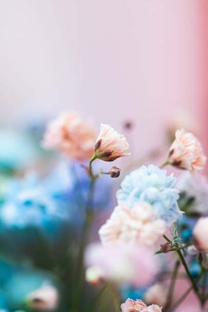 Kwiaty w ogrodzie, kwiatowe piękno i botaniczne tło dla zaproszenia na ślub i kartki okolicznościowe, koncepcja przyrody i środowiska - Zdjęcie, obraz