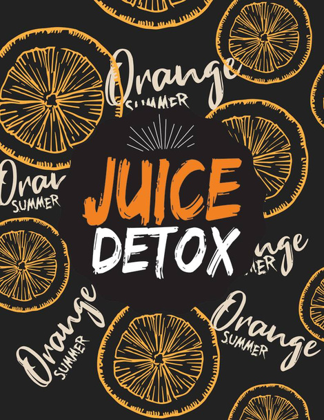 fresh juice detox poster, flyer design - Vettoriali, immagini
