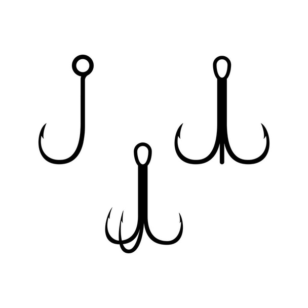 fishing hooks vector isolated on white background - Vector, Image