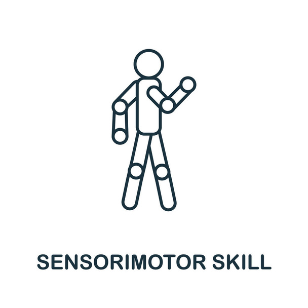 Εικονίδιο γραμμής δεξιοτήτων Sensorimotor. Δημιουργικός σχεδιασμός περιγράμματος από συλλογή εικόνων τεχνητής νοημοσύνης. Λεπτό εικονίδιο δεξιοτήτων sensorimotor για infographics και banner - Διάνυσμα, εικόνα