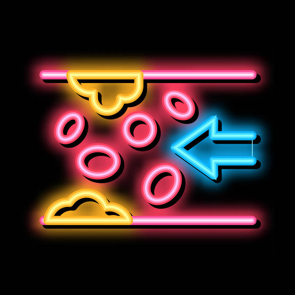 Kan basıncı neon ışıklı ikon çizimi - Vektör, Görsel