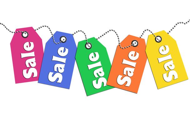 kleurrijke verkoop tags - Foto, afbeelding