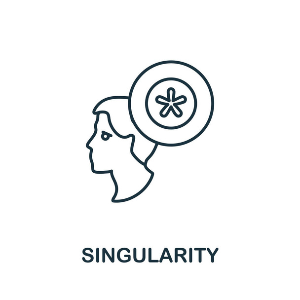 Singularity line icon. Creative outline design from artificial intelligence icons collection. Thin singularity icon for infographics and banner - Vector, Image