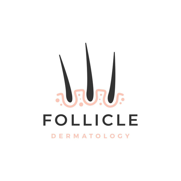 follicle hair dermatology logo vector icon illustration - Vector, Image