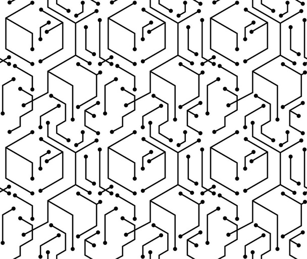 Αφηρημένη μπλοκ ηλεκτρονική γραμμή απρόσκοπτη μοτίβο φόντο διανυσματικό σχεδιασμό - Διάνυσμα, εικόνα