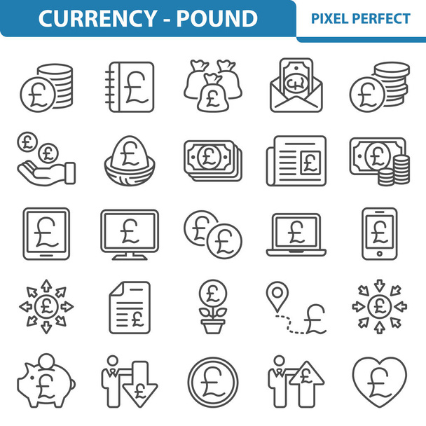 Währung - Symbole des britischen Pfundes - Vektor, Bild