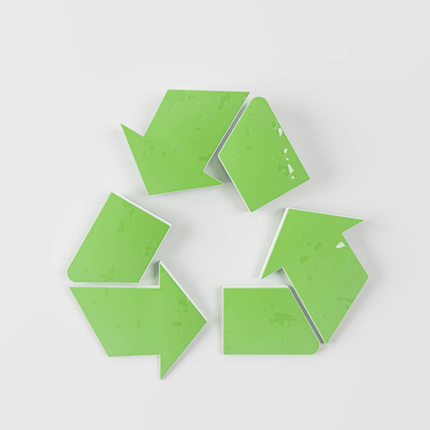 recycle teken geïsoleerd op witte achtergrond 3d illustratie  - Foto, afbeelding