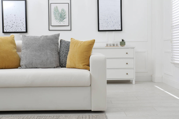 Stylish living room interior with comfortable sofa - Фото, зображення