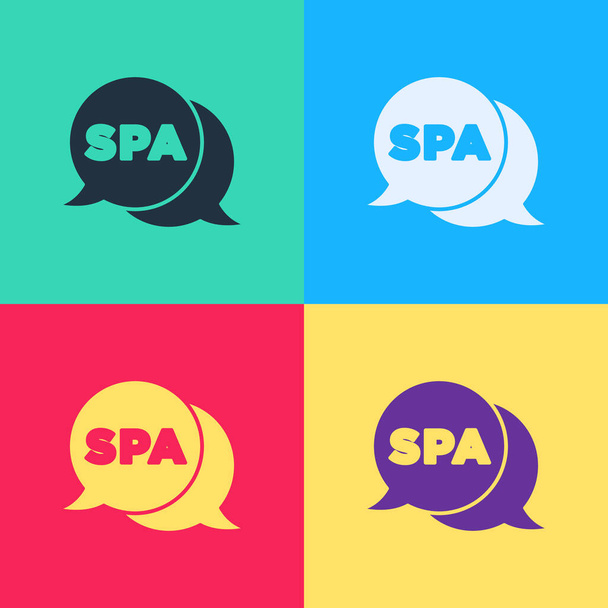 Pop art Spa salon icon isolated on color background. Concept for beauty salon, massage, cosmetic. Spa treatment and cosmetology. Vector - Vektor, obrázek