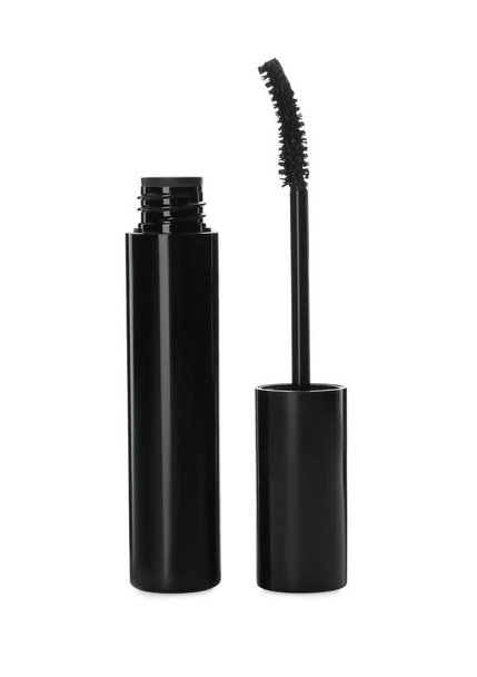 Mascara for eyelashes on white background. Makeup product - Foto, imagen
