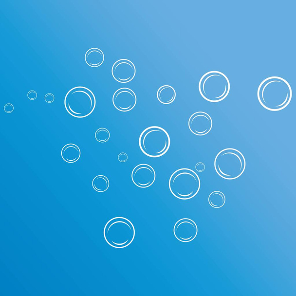 Abstrato de água plana bolhas sem costura Padrão isolado - Vetor, Imagem
