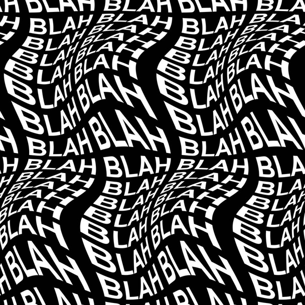 Parola BLAH distorta, distorta, ripetuta e disposta in uno sfondo senza soluzione di continuità - Foto, immagini