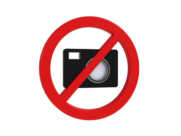 Prohibición de firmar prohibición de tomar fotos
 - Foto, imagen