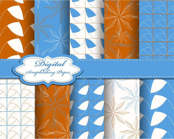 Set of vector abstract flower pattern paper - Vector, Image