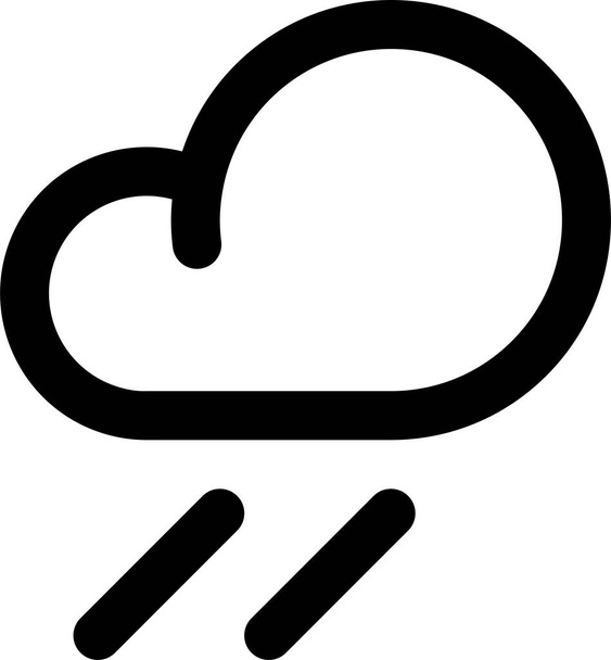 tiempo nube lluvia icono en el estilo del esquema - Vector, Imagen
