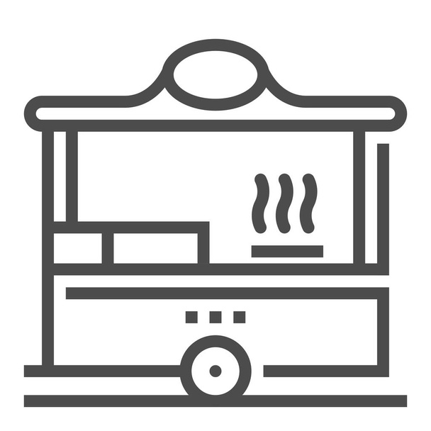 Pop up restaurant ligne carrée icône vectorielle - Vecteur, image