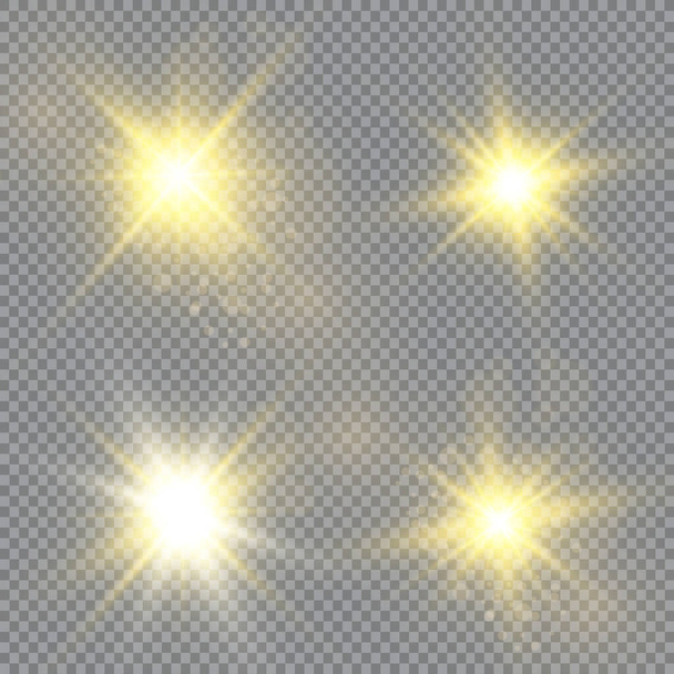 Vector illustratie van abstracte lichtstralen. Een verzameling sterren, licht en straling, stralen en helderheid. - Vector, afbeelding