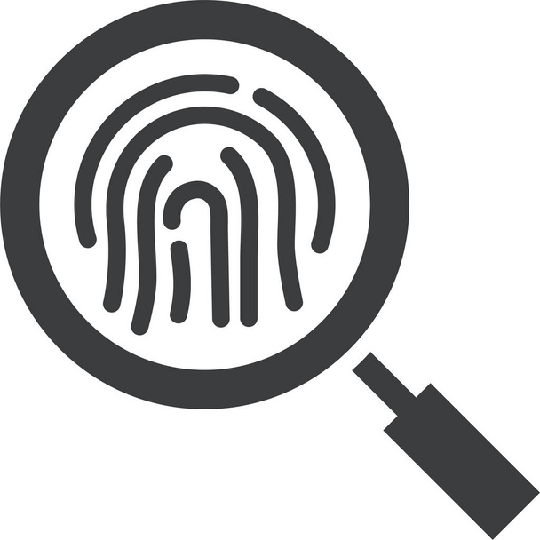 злочинний детектив значок відбитків пальців у твердому стилі
 - Вектор, зображення